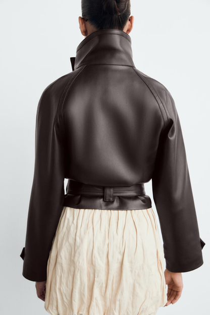 Arilya - Trench Ceinturé en Cuir