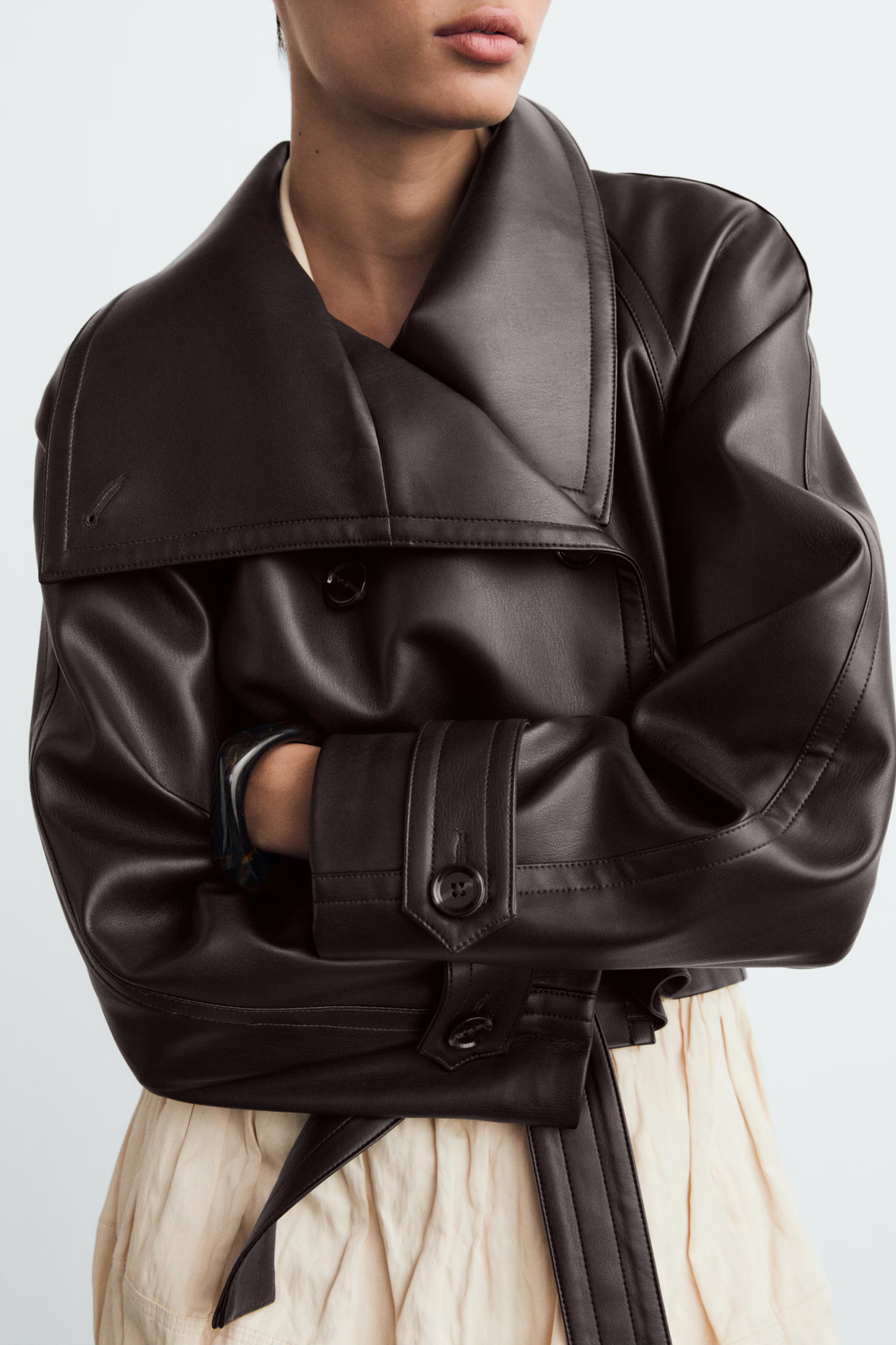 Arilya - Trench Ceinturé en Cuir