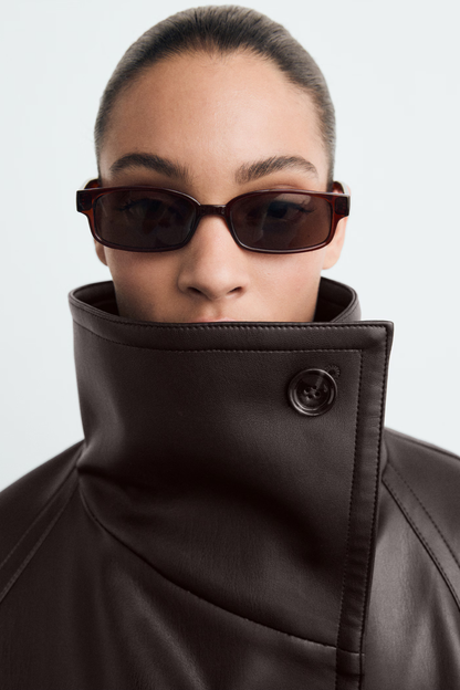 Arilya - Trench Ceinturé en Cuir