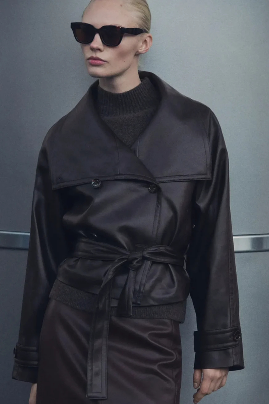 Arilya - Trench Ceinturé en Cuir