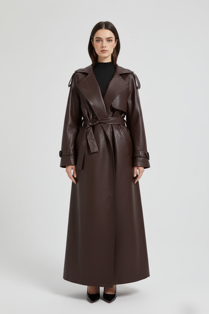 Arilya - Long Trench en Cuir