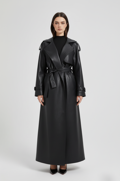 Arilya - Long Trench en Cuir