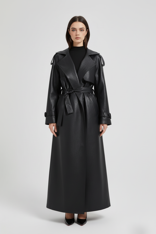Arilya - Long Trench en Cuir
