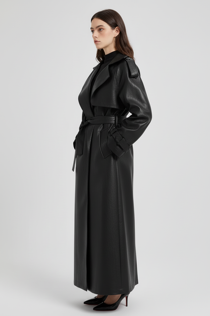Arilya - Long Trench en Cuir