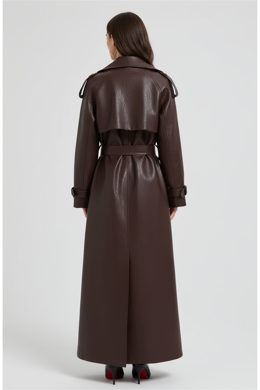 Arilya - Long Trench en Cuir